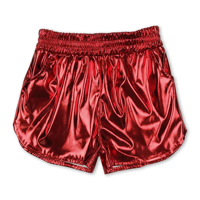 Leather Metallic Shorts