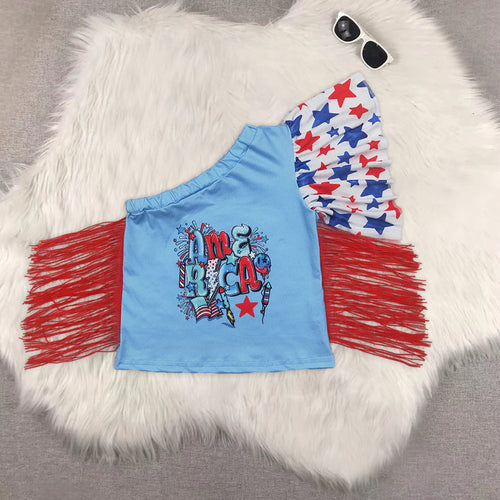 America Fringe Skirt Set