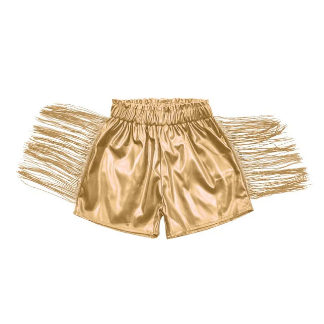 Pleather Fringe Shorts