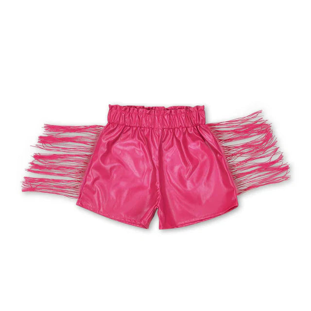 Pleather Fringe Shorts